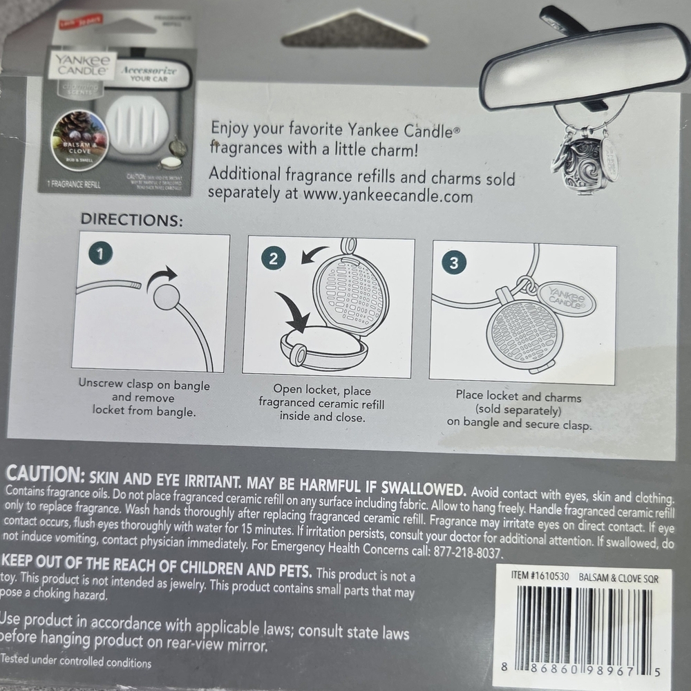 Yankee Candle Silver Car Accessory with Balsam & Clove Scent - Picture 2 of 2